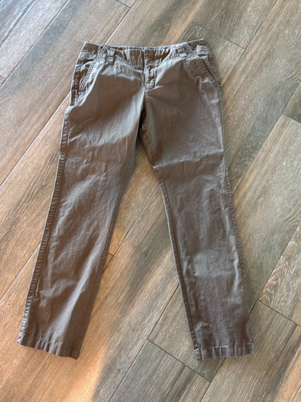 Cabi brown all cotton straight leg chino pants size 12 style #186